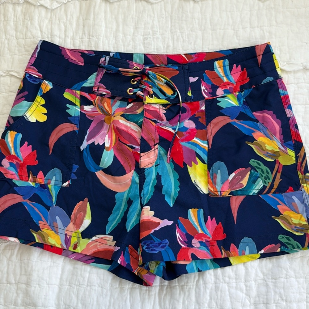La Blanca bright colored swim shorts.